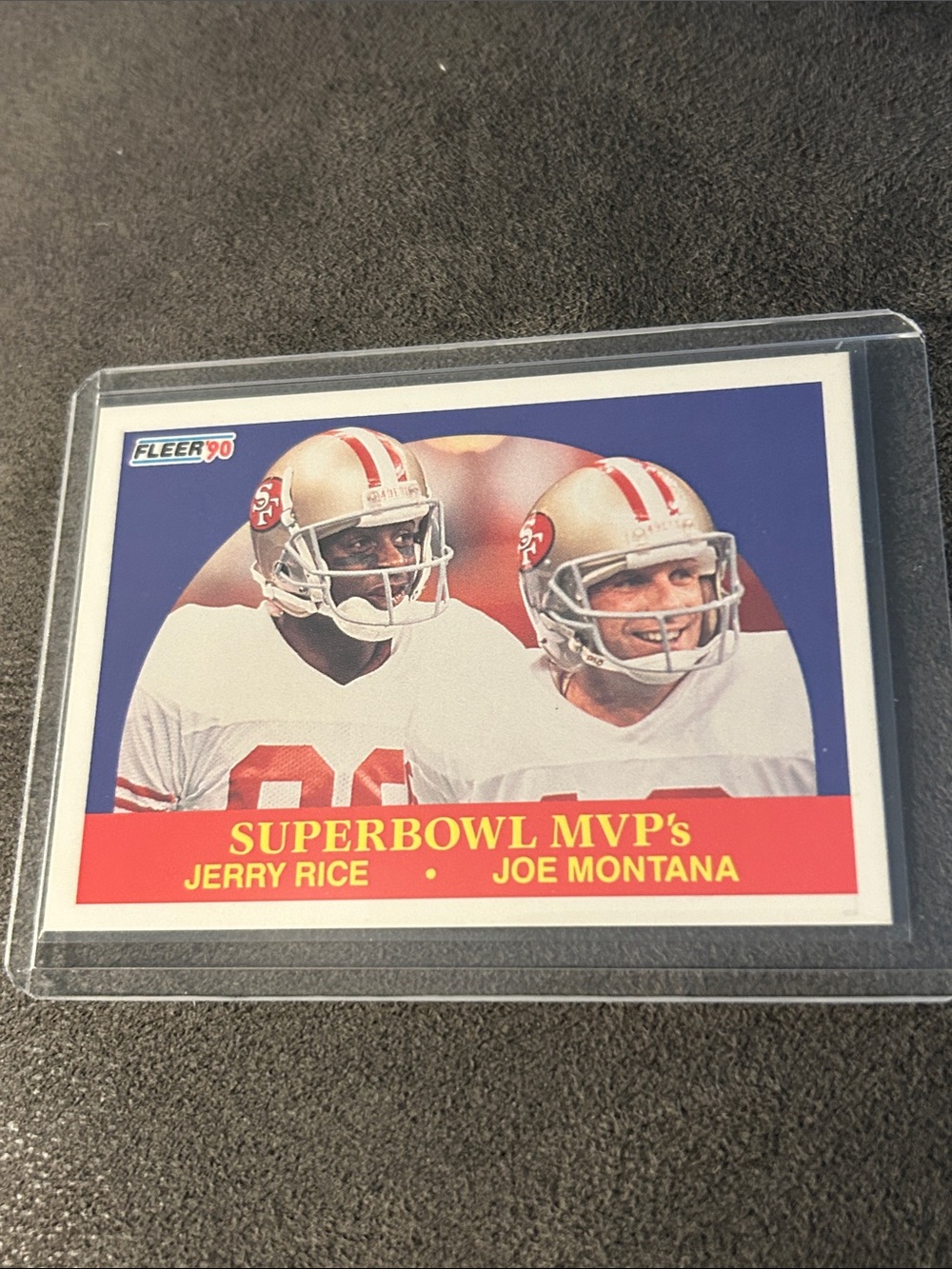 Fleer 1990 Super Bowl MVPs Card - Jerry Rice & Joe Montana - San Francisco 49ers